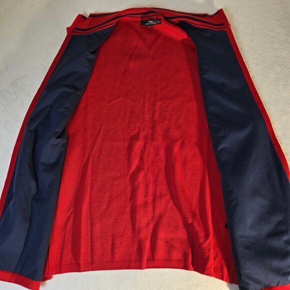 RLX Ralph Lauren 100% Merino Wool Full Zip Vest Red Mens XL - Picture 4 of 8